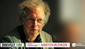 DOKVILLE 2018: Plakat zu Keynote Christoph Hübner (© HDF)