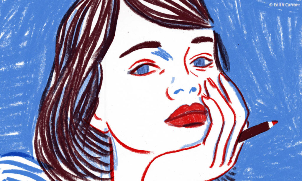 Illustration zur Instagram-Serie "Ich bin Sophie Scholl" von Edith Carron