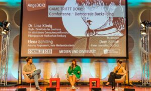 Panel AngeDOKt zum Doku-Game "Comfortzone"